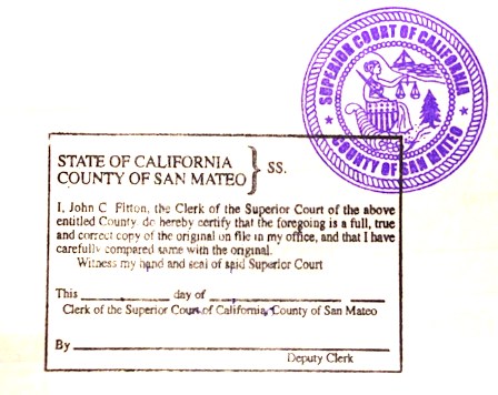 旧金山离婚证样本，领事公证认证样本